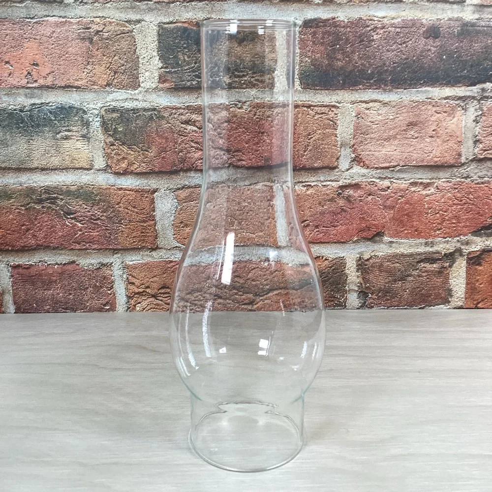 Pair Clear Glass Hurricane Chimney Shades For 3